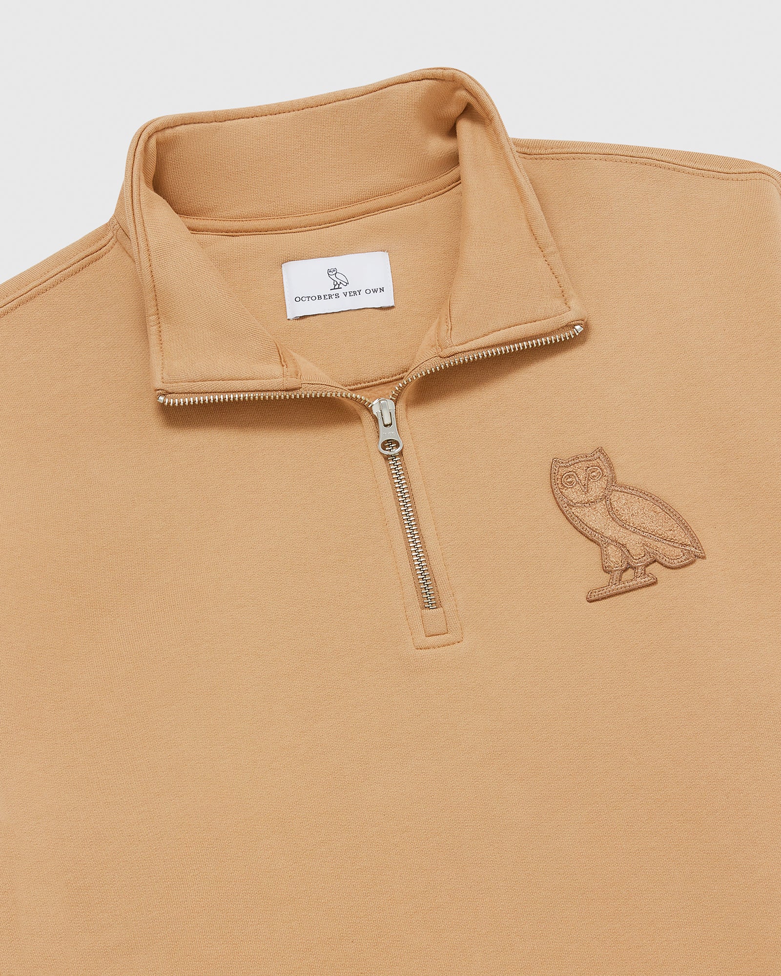 Mini OG Quarter Zip Mockneck Sweatshirt - Camel