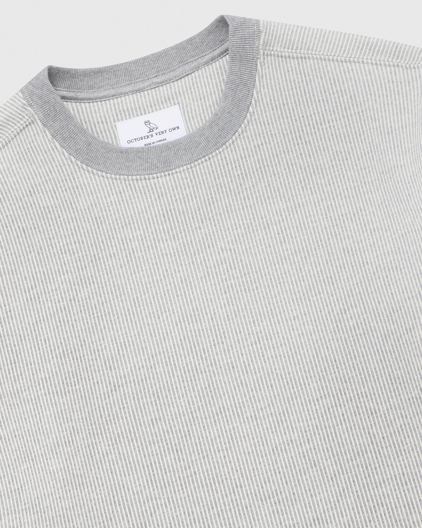 Seersucker Fleece Crewneck - Grey/Cream