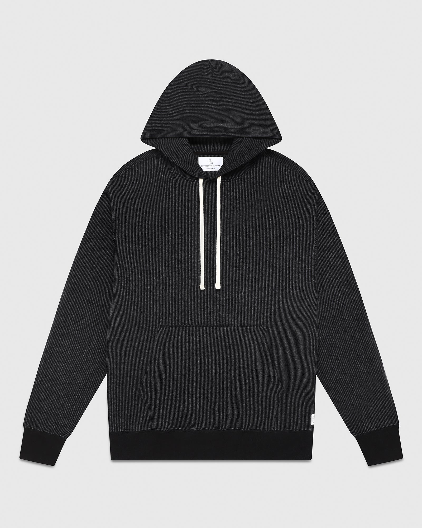 Seersucker Fleece Hoodie - Black/Charcoal