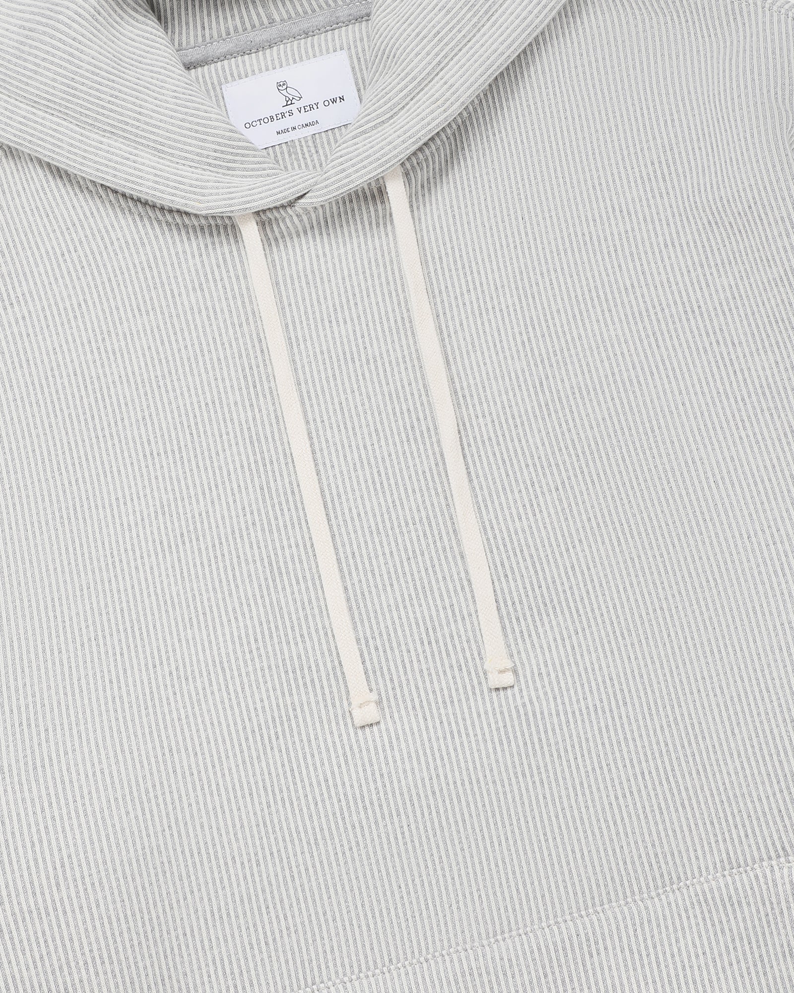 Seersucker Fleece Hoodie - Grey/Cream