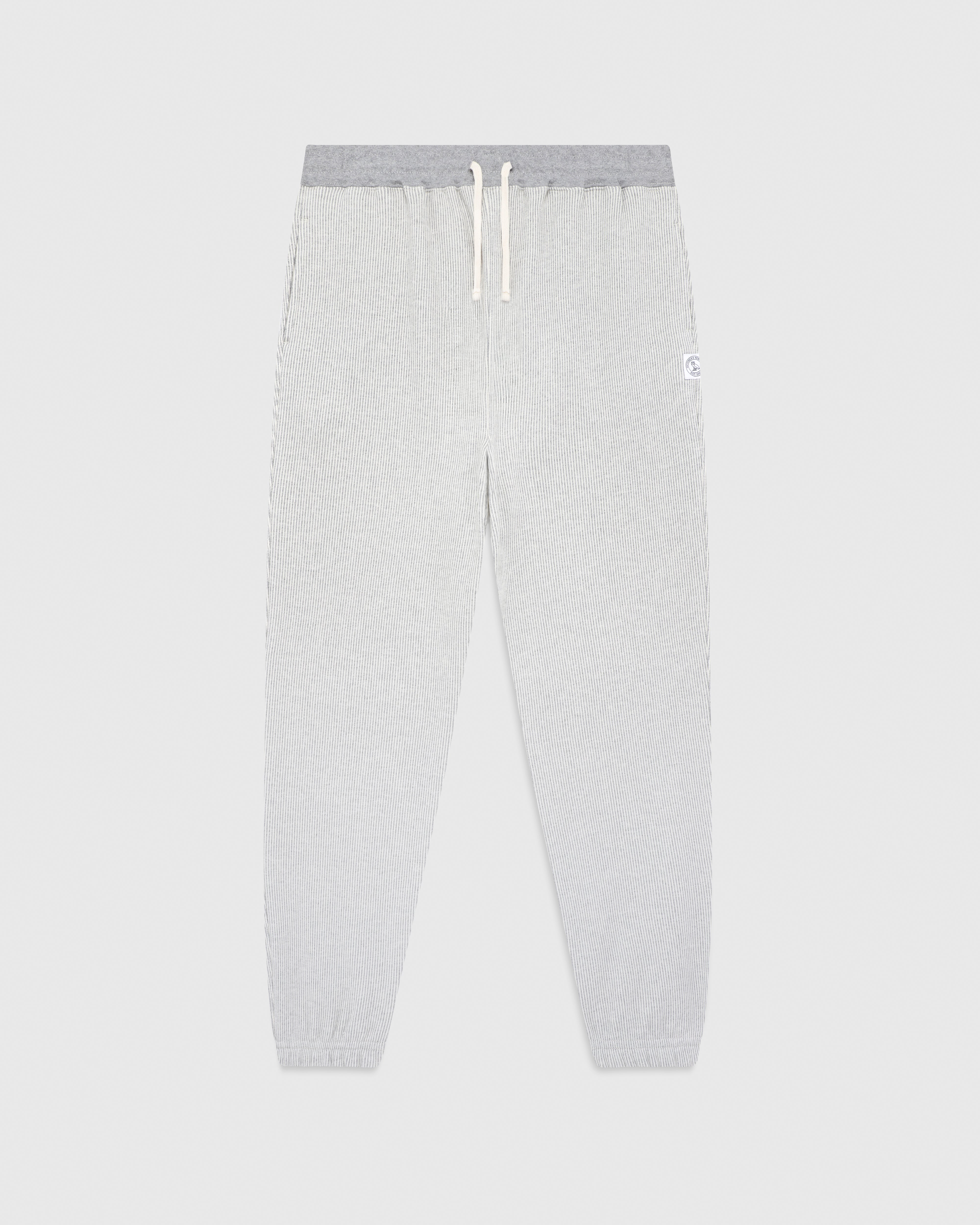 Seersucker Fleece Relaxed Fit Sweatpant - Grey/Cream