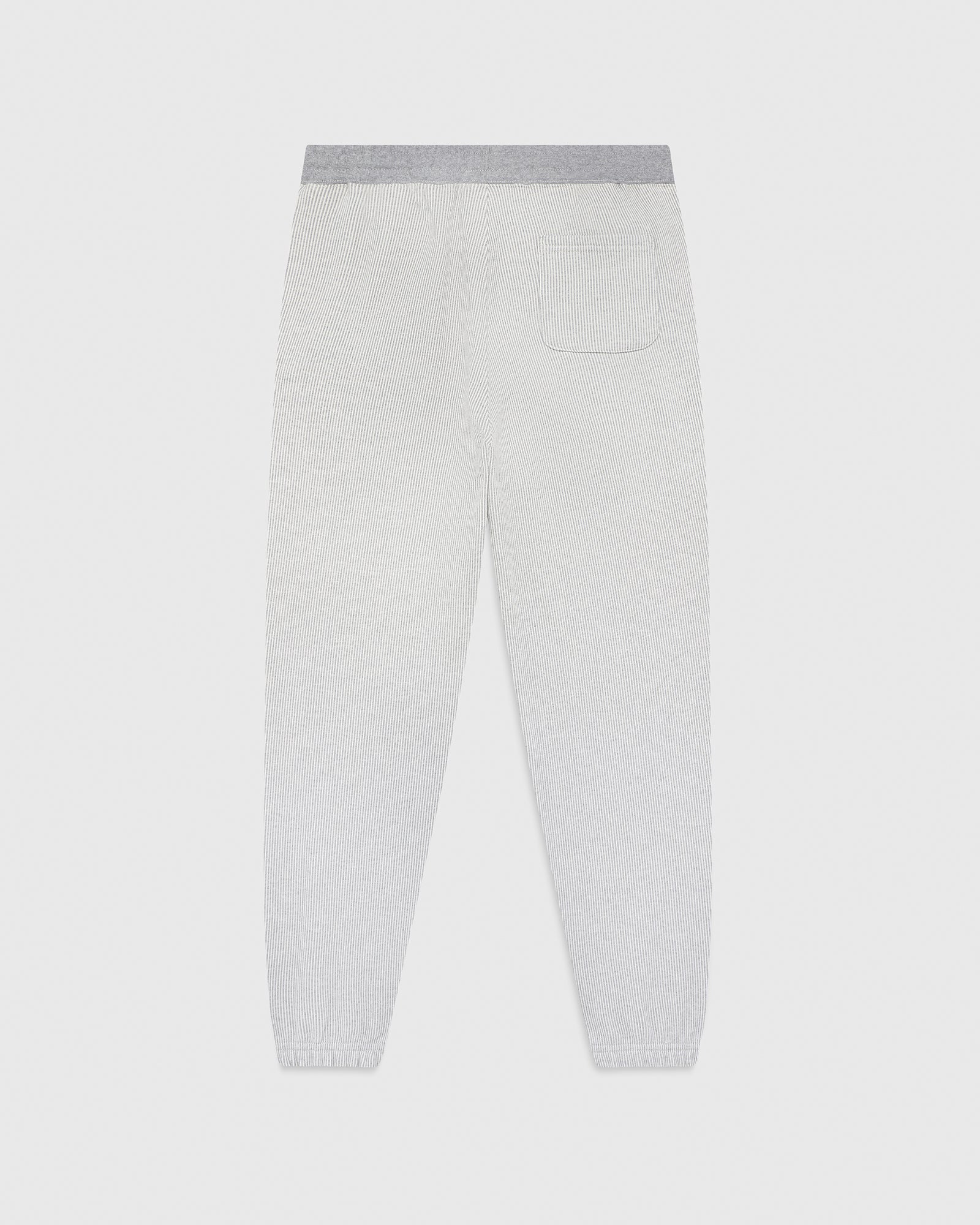 Seersucker Fleece Relaxed Fit Sweatpant - Grey/Cream