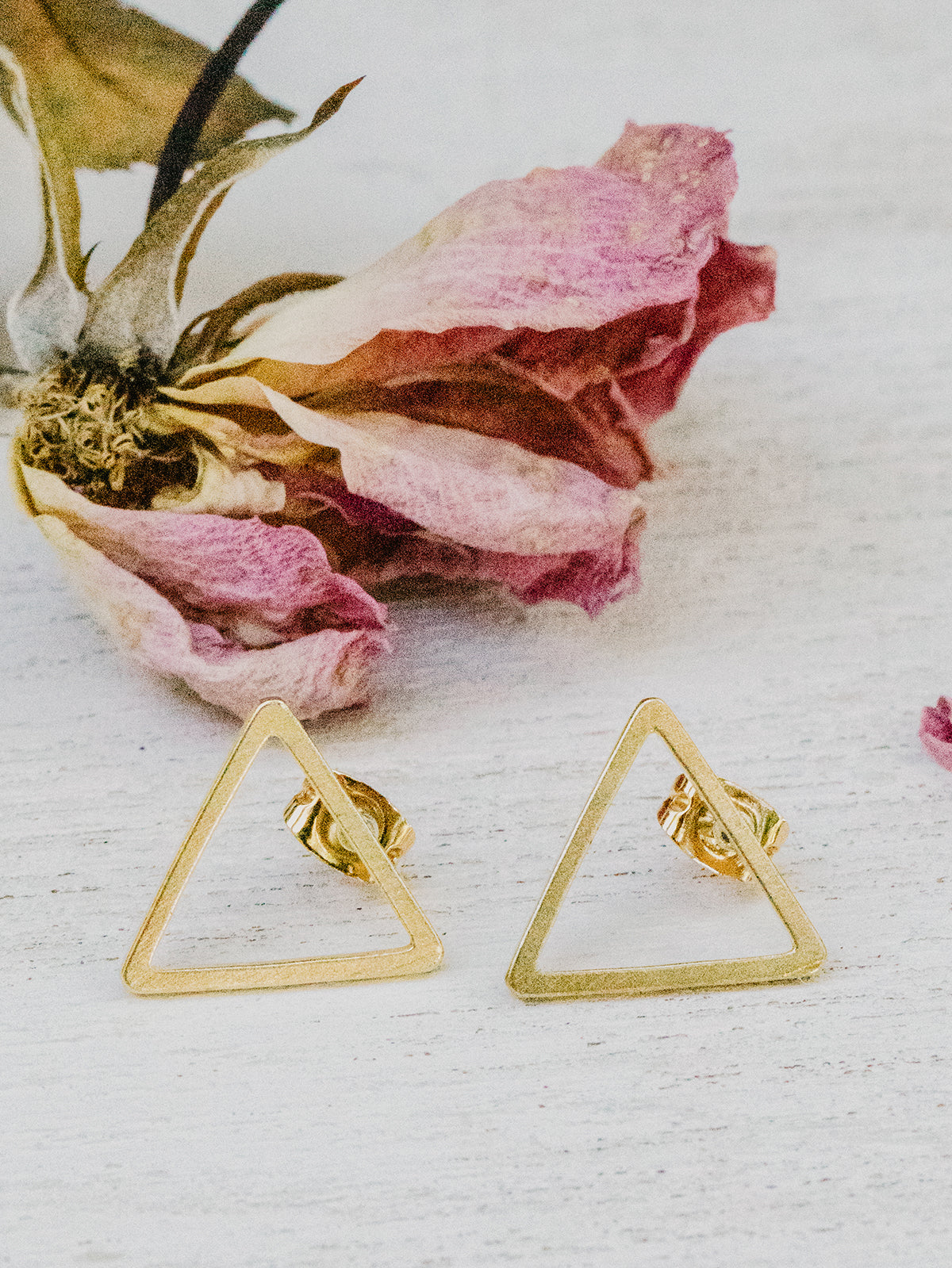 Open Triangle Stud Earrings