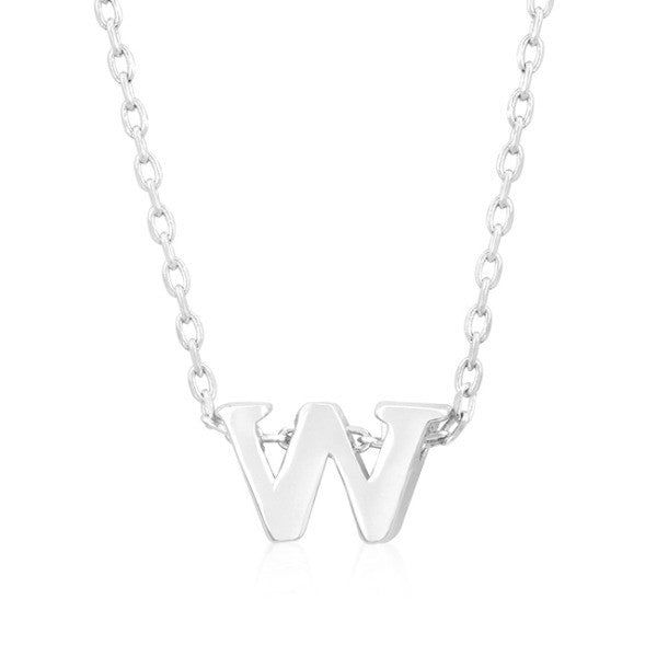 Alexia White Gold Rhodium Pendant W Initial Necklace