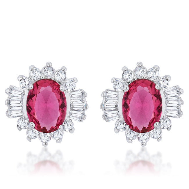 Chrisalee 3.3ct Ruby CZ White Gold Rhodium Classic Stud Earrings ...