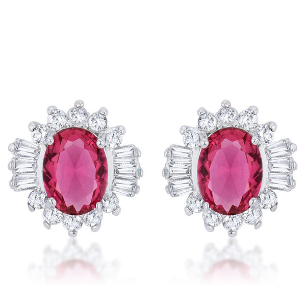 Chrisalee 3.3ct Ruby CZ White Gold Rhodium Classic Stud Earrings ...