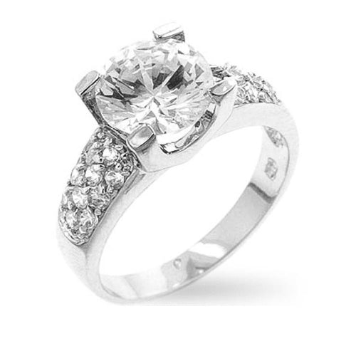 Cindy 2.3ct CZ White Gold Rhodium Engagement Ring