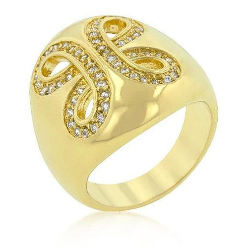 Golden Ribbon Cocktail Ring