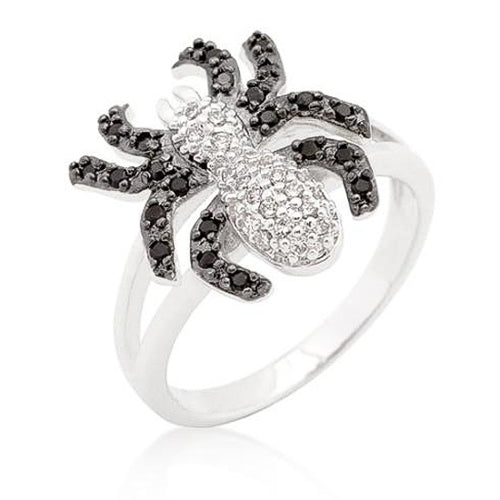 Minerva 3ct Jet Black Pave CZ Spider Ring