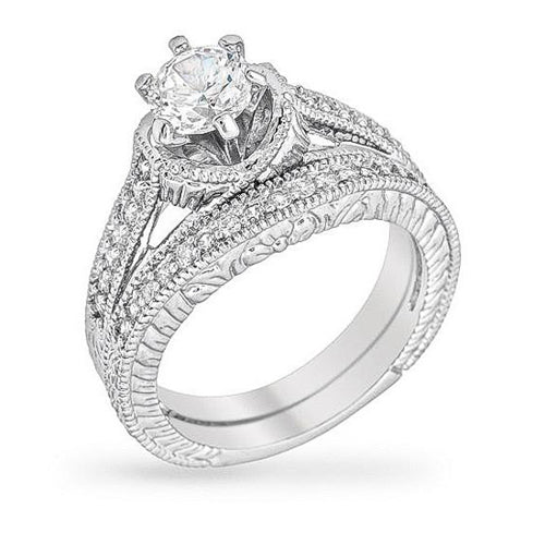 Jordan 2ct CZ White Gold Rhodium Ring