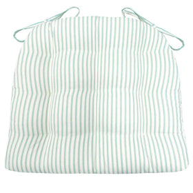 Ticking Stripe Aqua Chair Pad - Reversible, Latex Foam Fill – Barnett Home  Decor