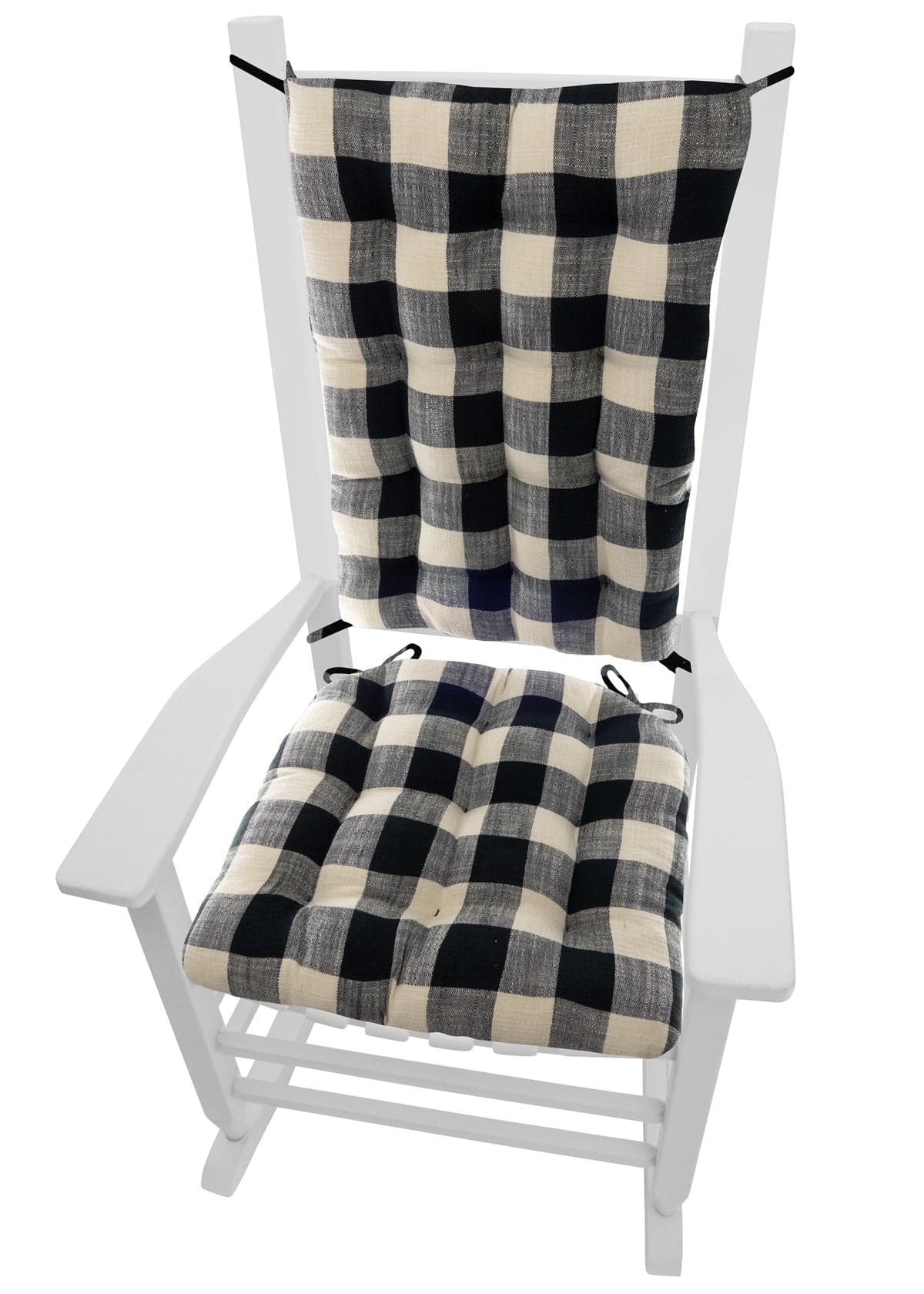 Pastoral Buffalo Check Rocking Chair Cushion Set - Latex Foam Fill - R