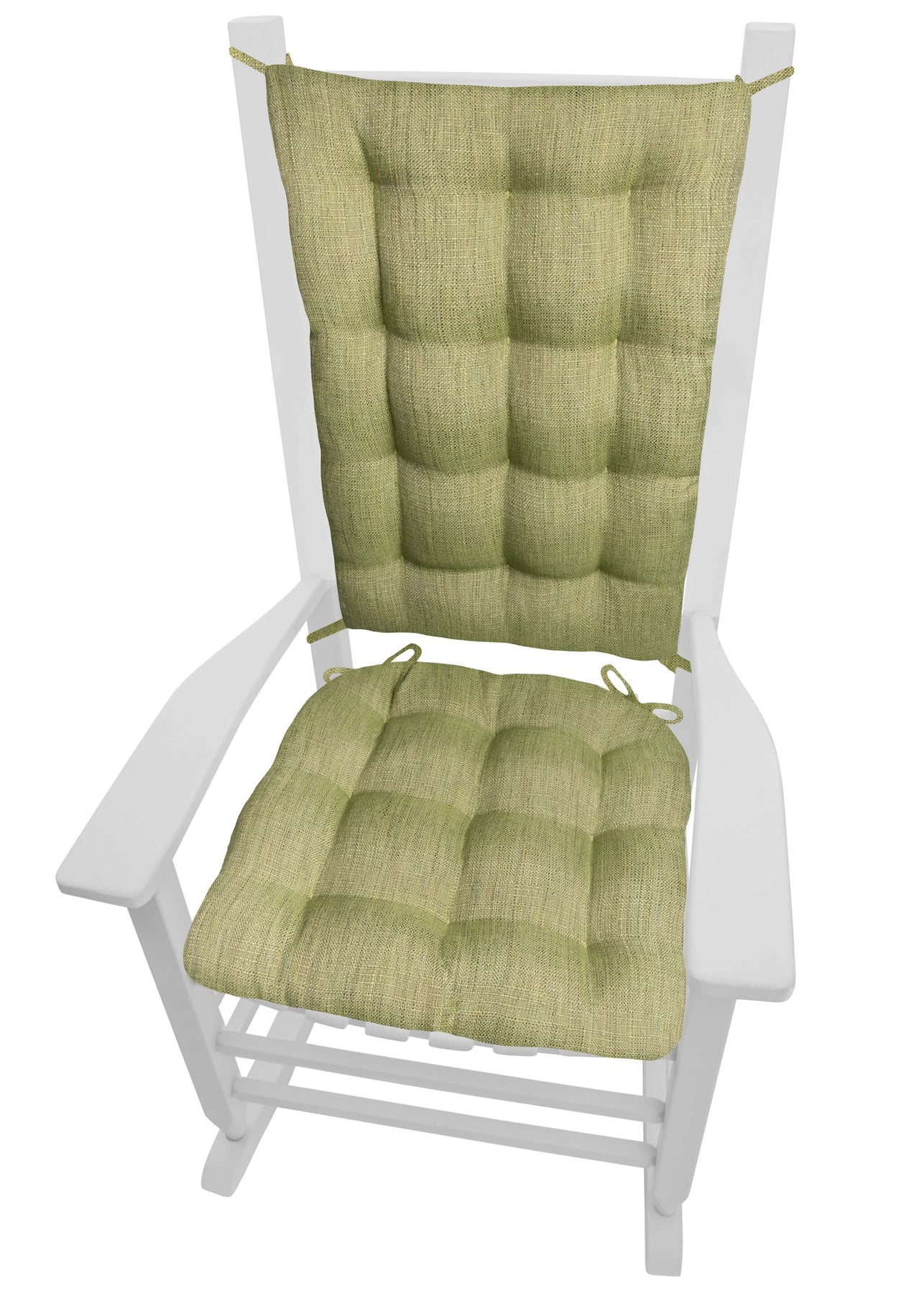 Handsome Green Tweed Rocking Chair Cushion - Latex Foam – Barnett Home