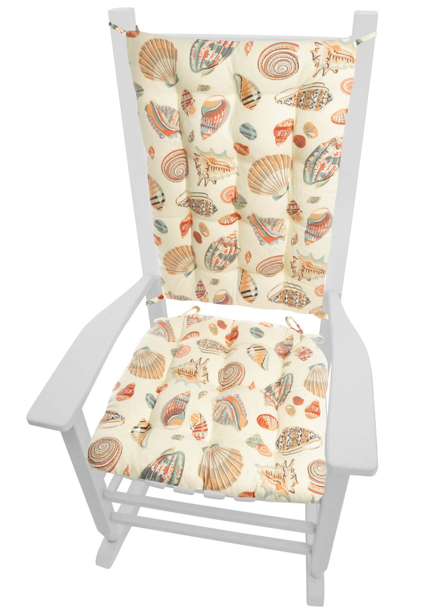 Shells at Low Tide Rocking Chair Cushions - Latex Foam 