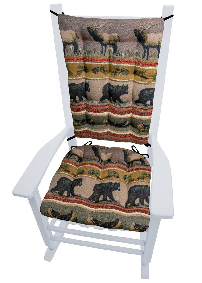 Woodlands Northwoods Rocking Chair Cushion Set - Bear – Barnett Home Decor