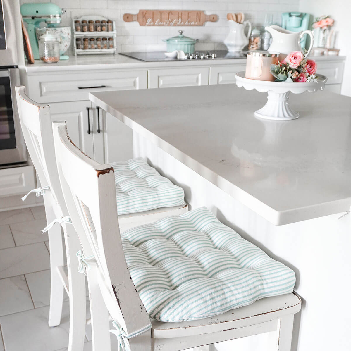 ticking stripe dining chair cushions