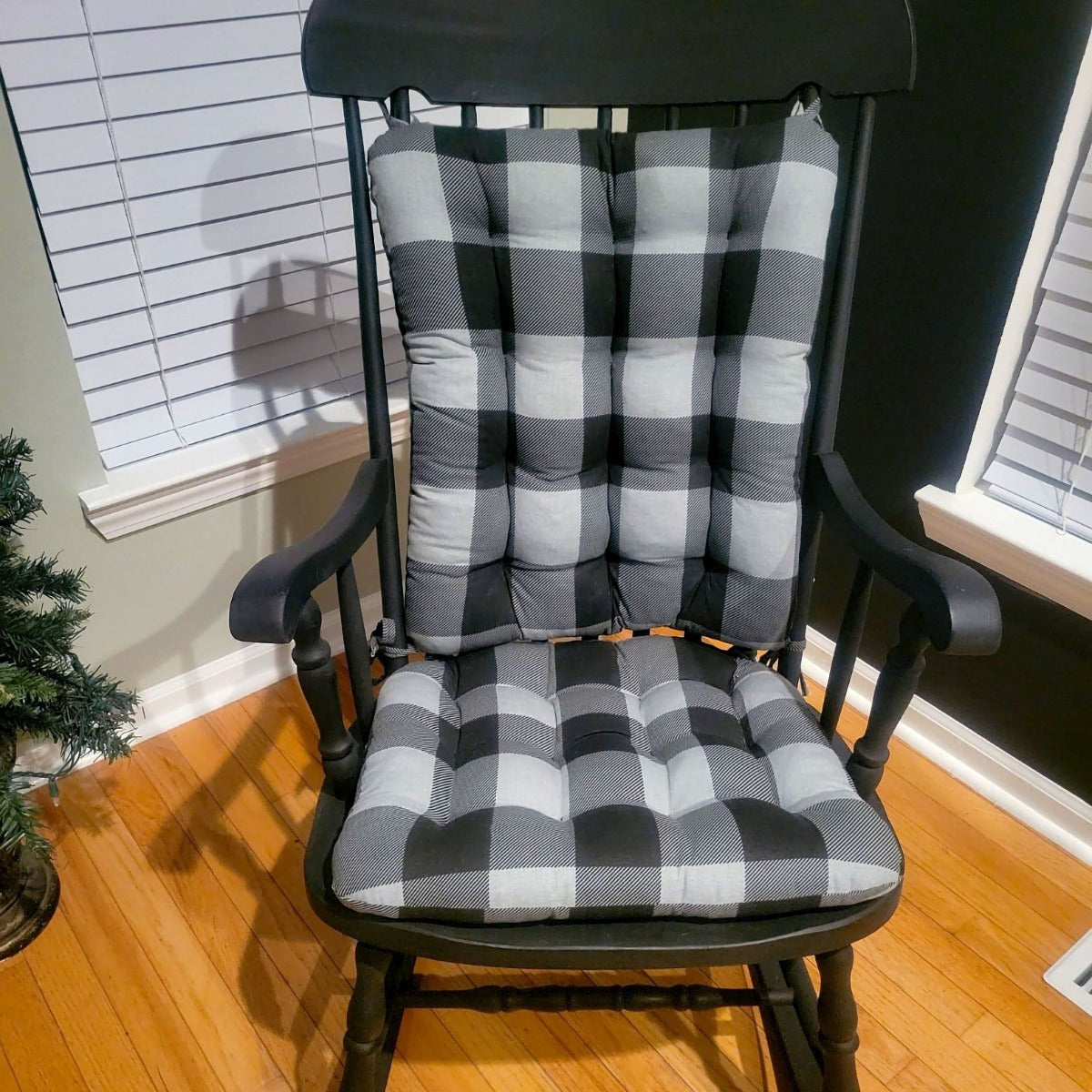 buffalo plaid rocking chair