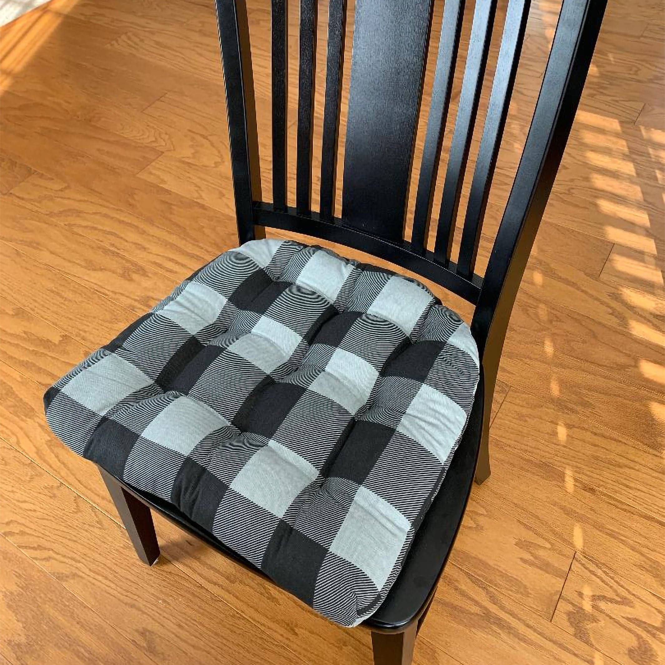 buffalo plaid kitchen chair cushions