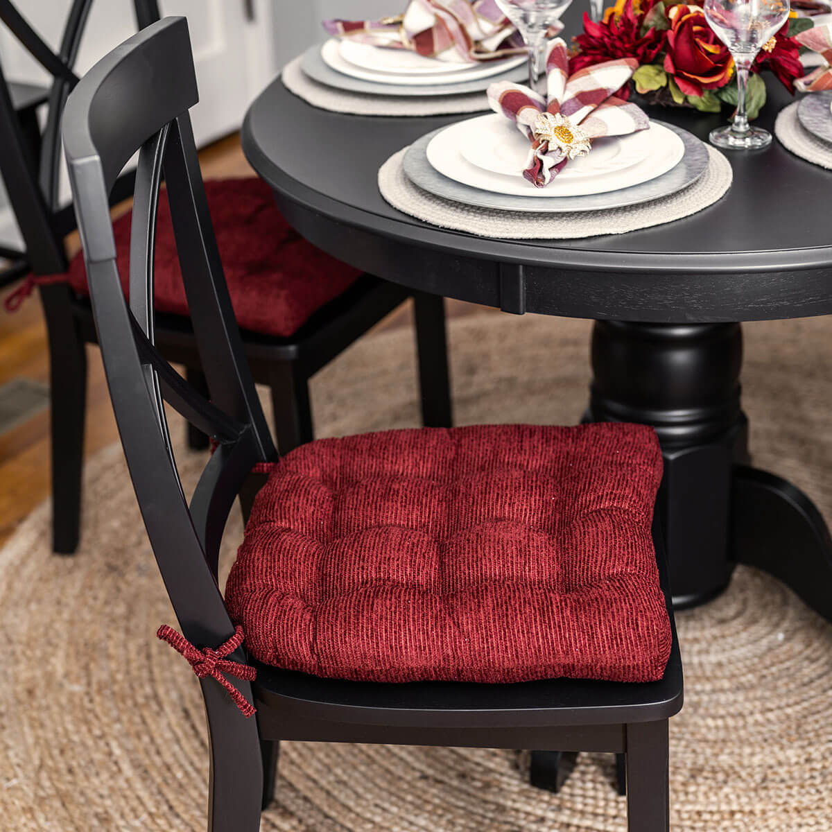 red dining chair cushions