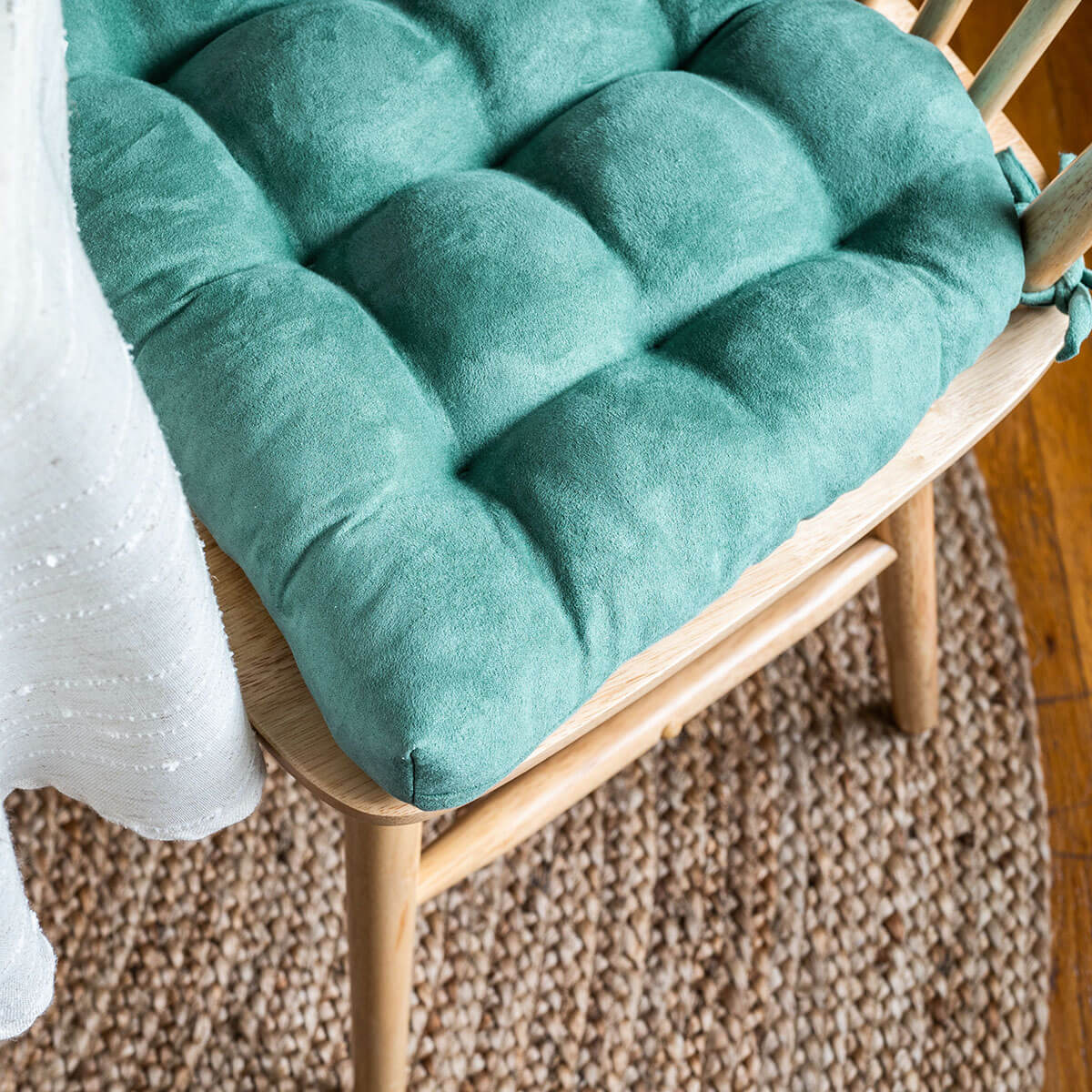 turquoise kitchen chair pads