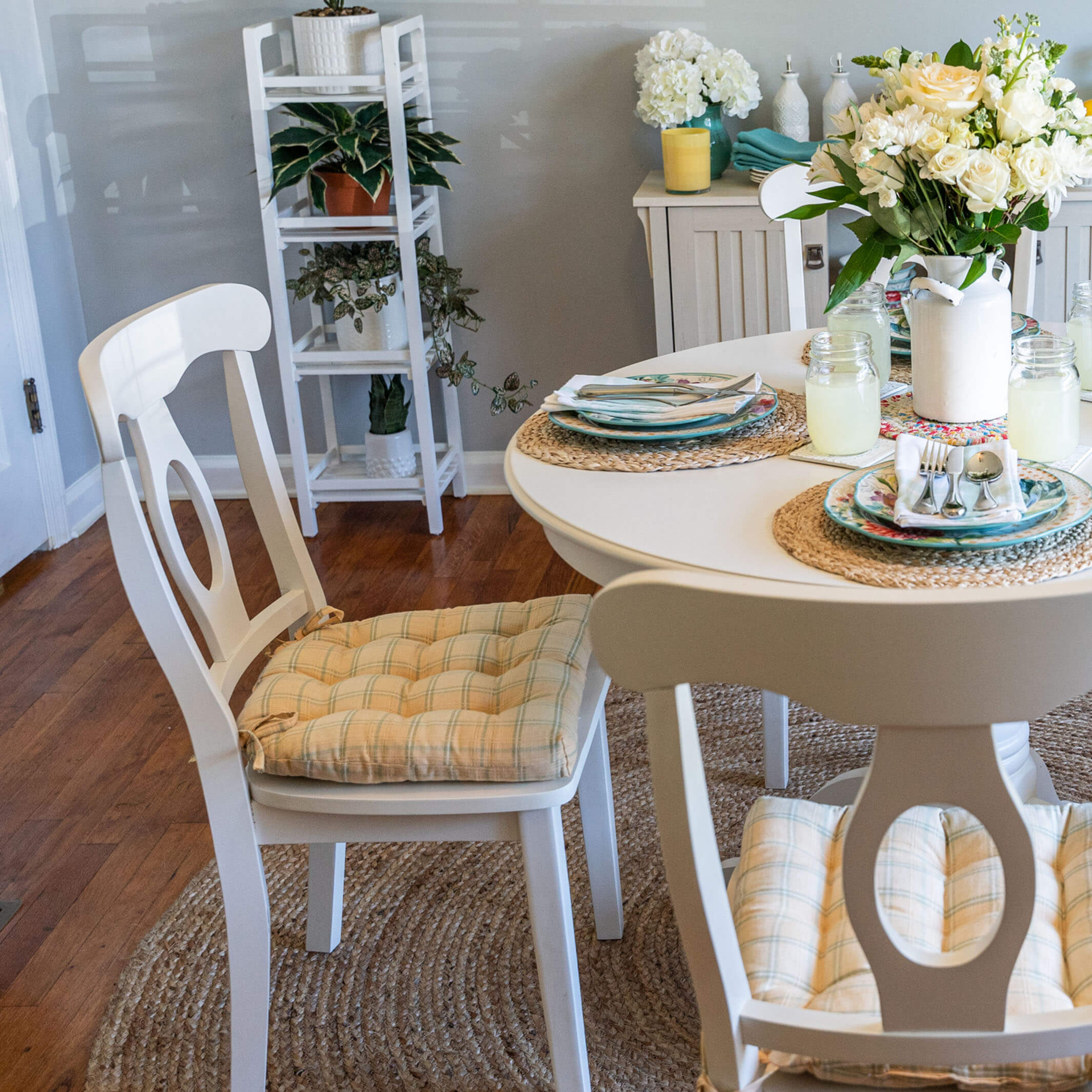 yellow dining chair cushions