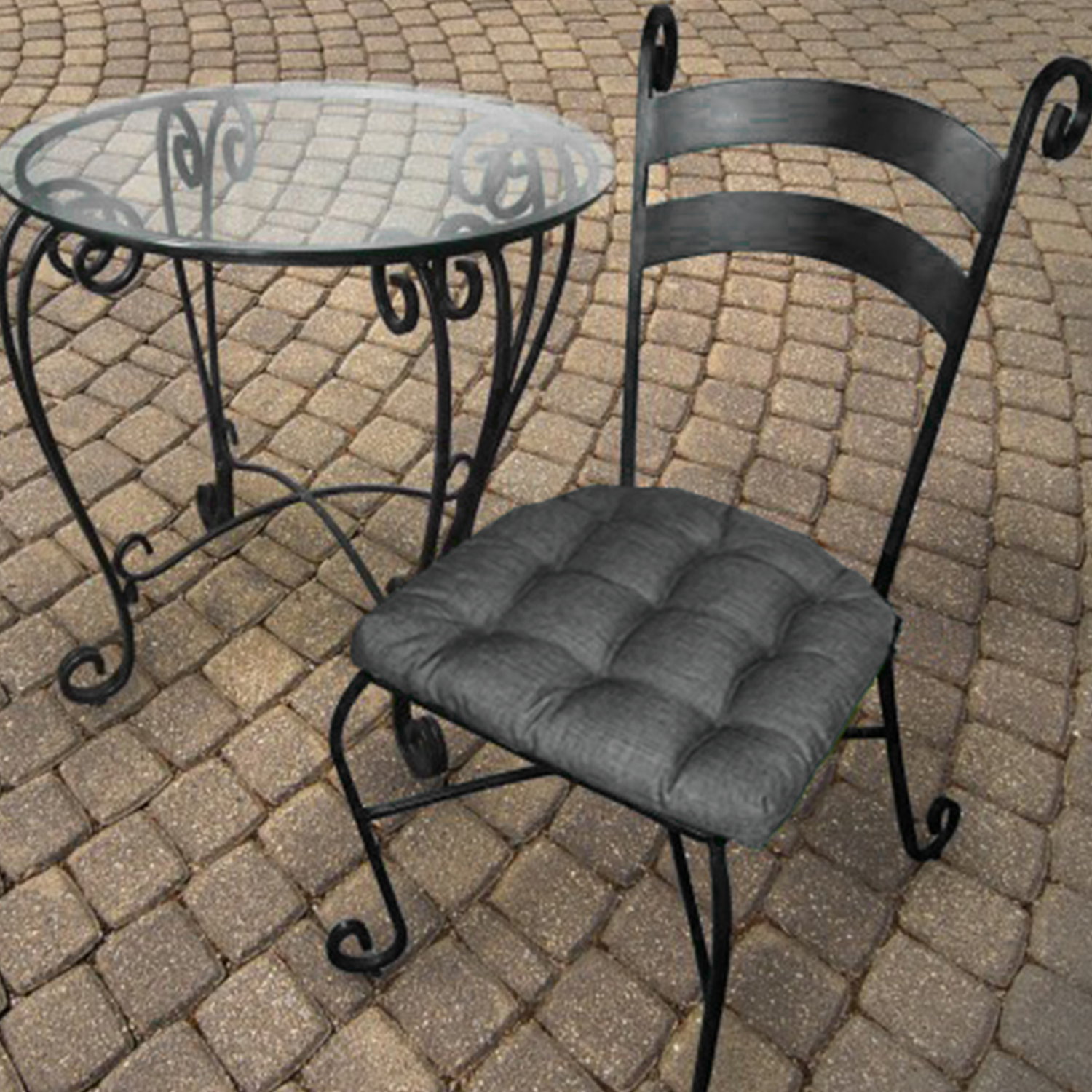 grey outdoor chair pads