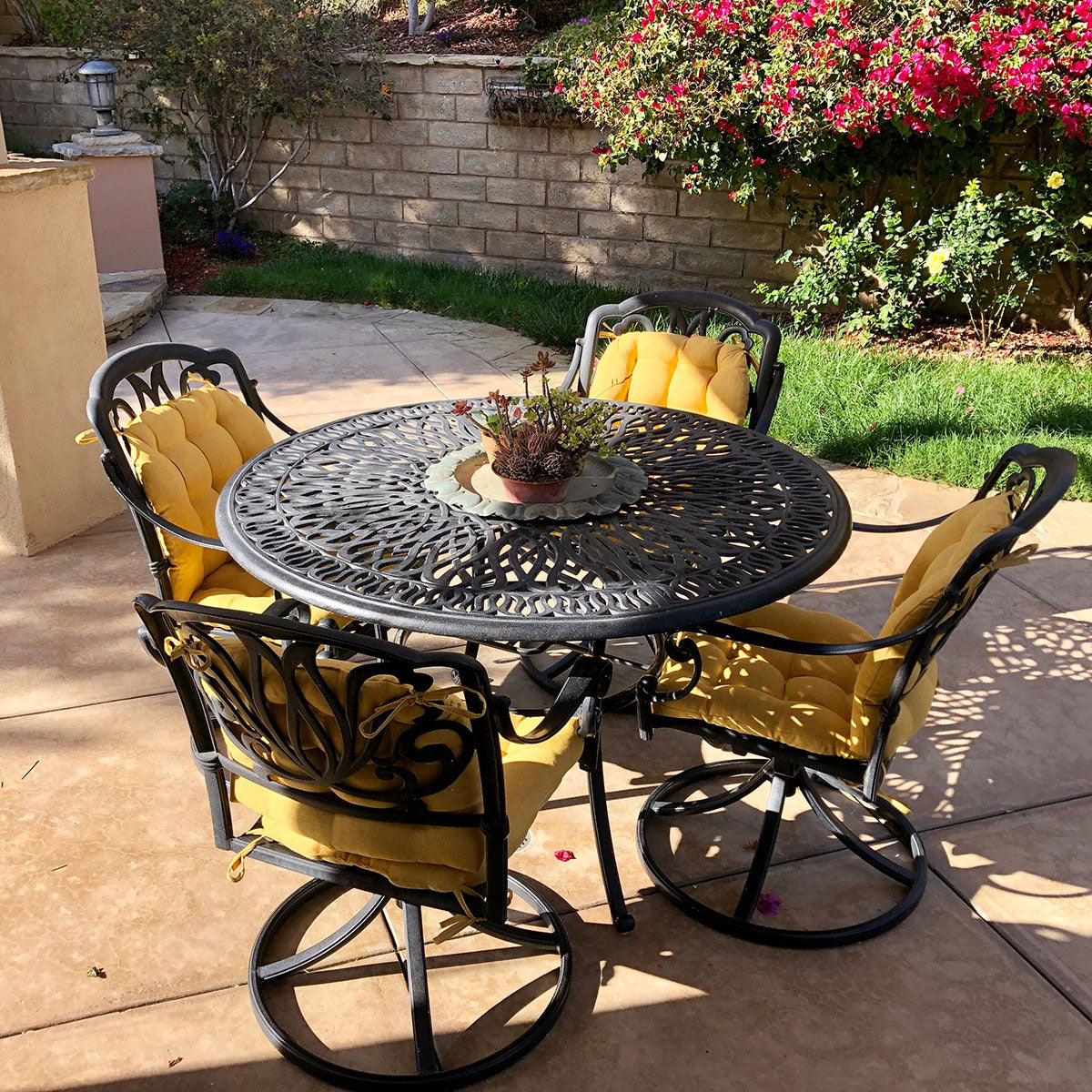 wrought iron dining chair cushions