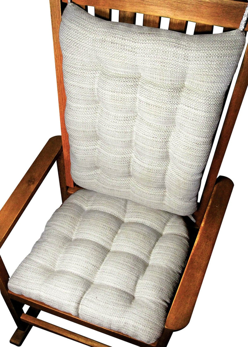 Brisbane Mist Grey Rocking Chair Cushions - Latex Foam Fill - Reversib