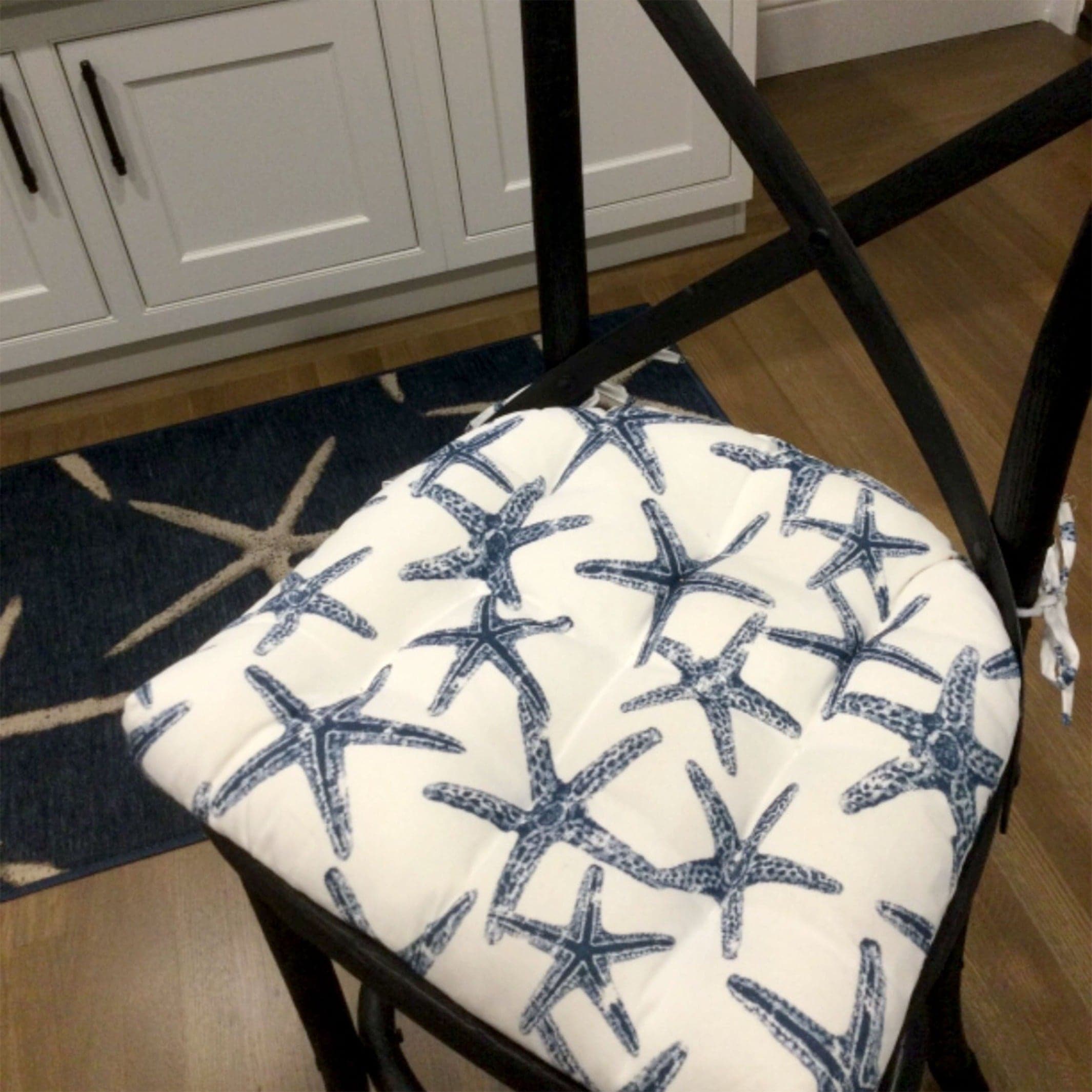 navy blue kitchen chair cushions