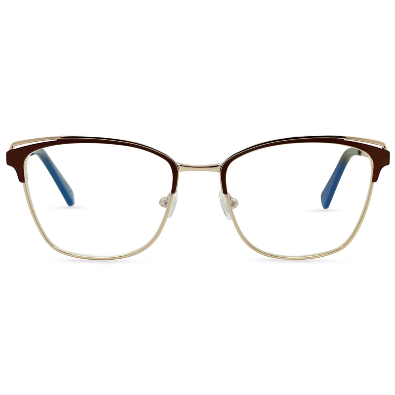 Premium Blue Light Reading Glasses. Gold Frame Cat Eye Glasses
