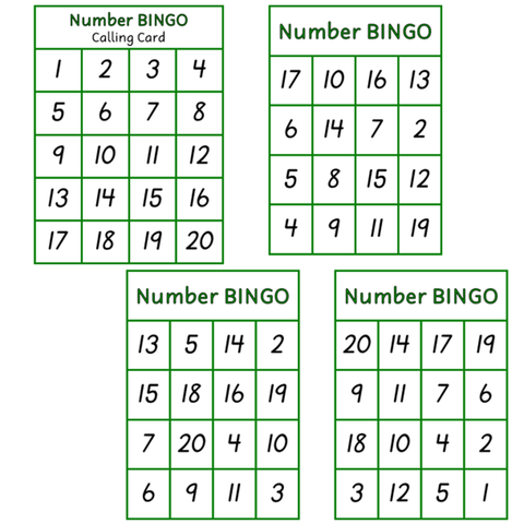 Bingo Numbers 1-20 – Smart Kids