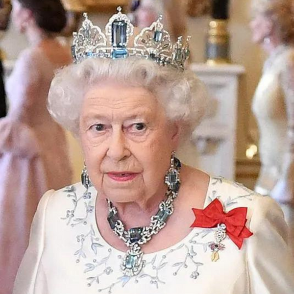 Queen Elizabeth II in The Brazilian Aquamarine Parure Tiara