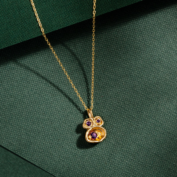 Amethyst and Gold Vermeil Pendant Necklace