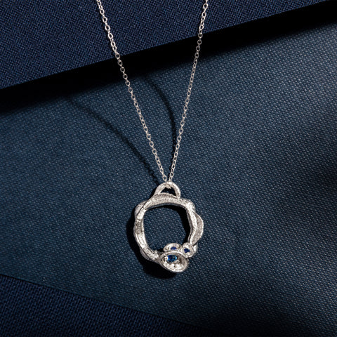 Sapphire Silver Birthstone Necklace