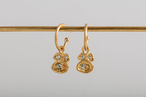 Aquamarine and Gold Vermeil Gemstone Earrings 
