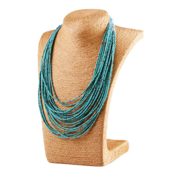 Bohemian Turquoise Bead Layered Necklace – Ashley Jewels