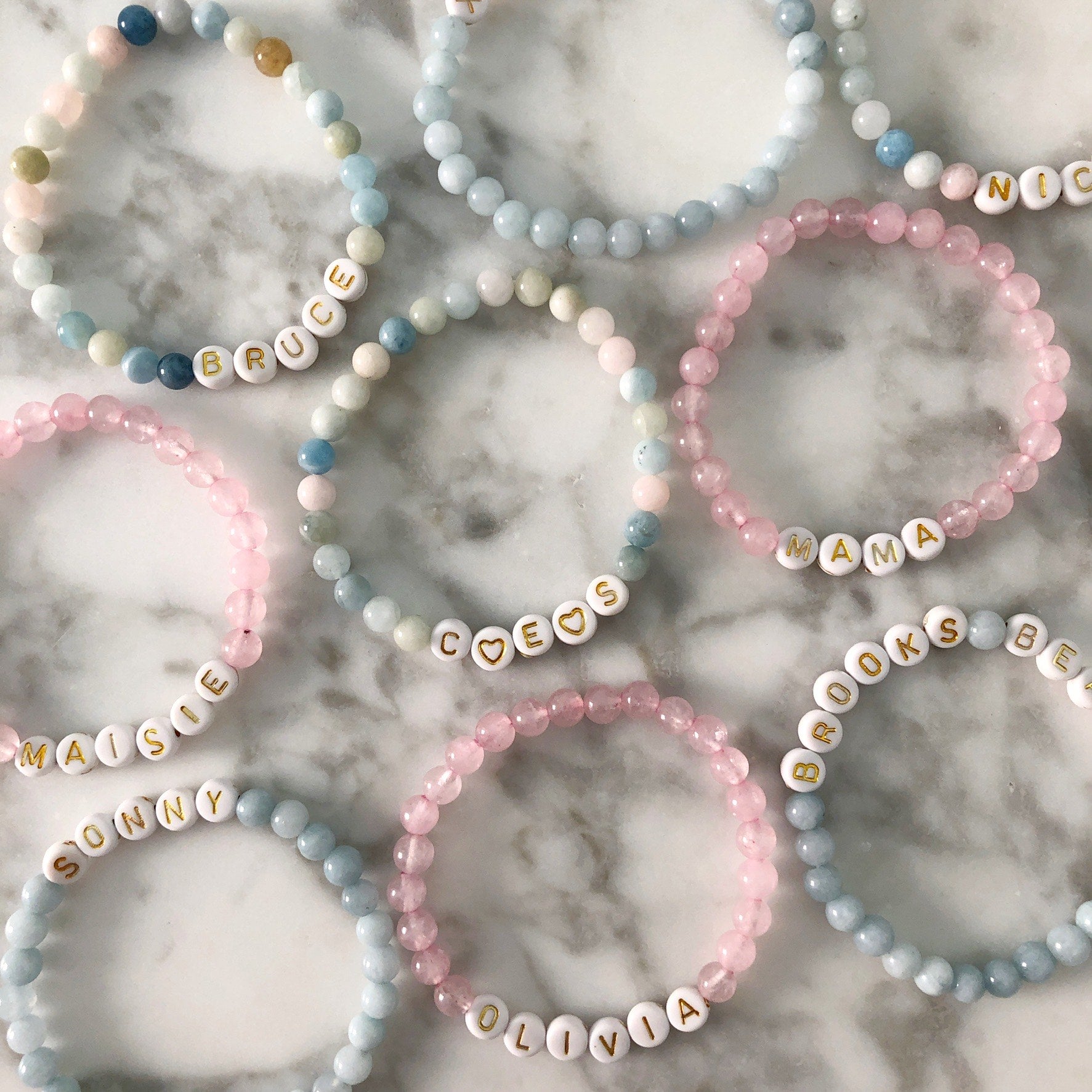 Custom Name Bracelet | Aquamarine