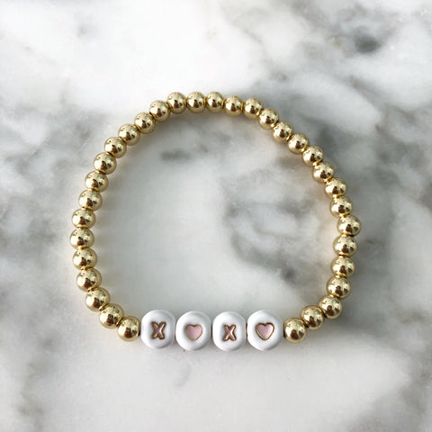 6MM Gold Ball Beaded Stackable Bracelet – Alexandra Gioia