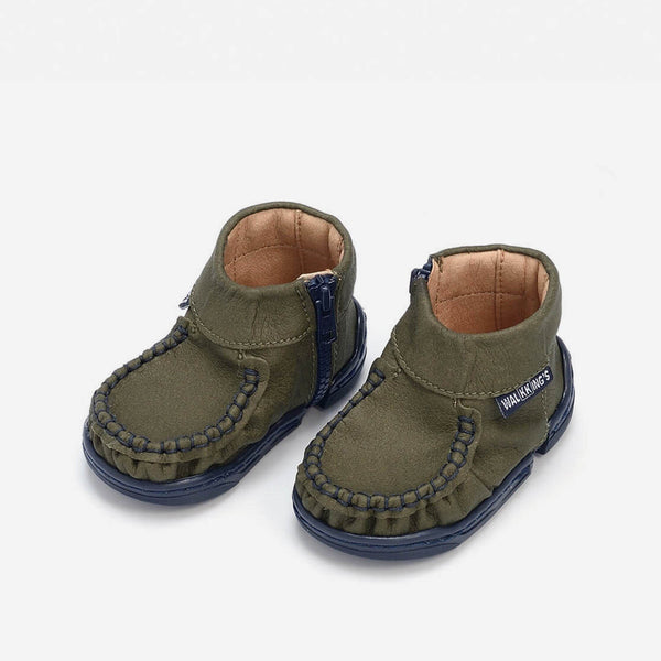Dark Green Baby Shoes - Walkking's Baby Booties