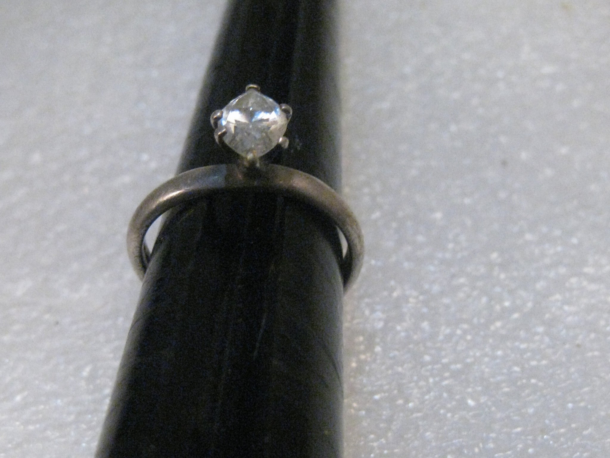 Vintage Sterling Silver 1.30 ctw Marquis CZ Engagement Ring, size 8, 4.10 grams