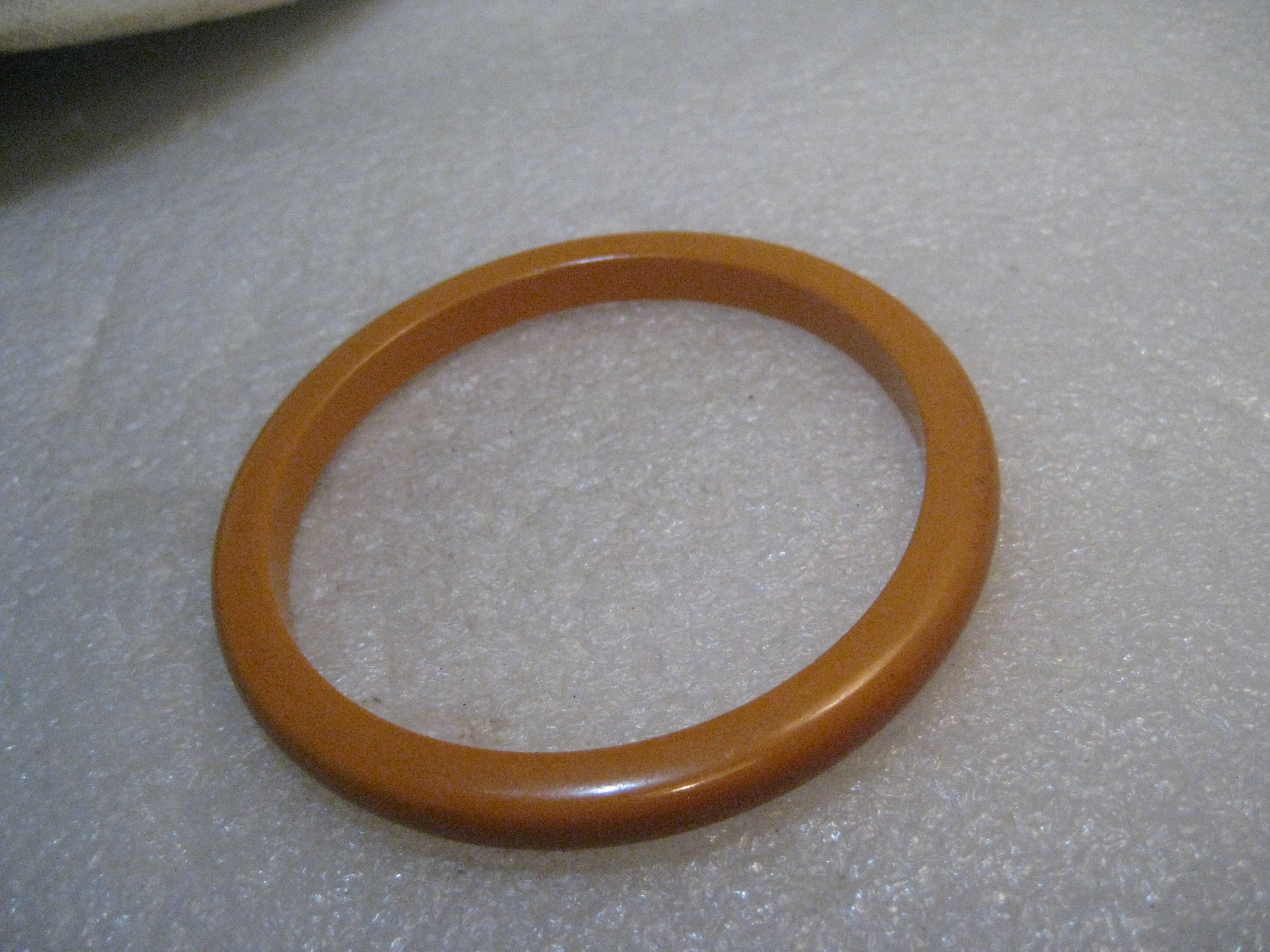 Vintage Butterscotch Bakelite Bangle Bracelet, 1940's, 7.5" and 1/4" wide