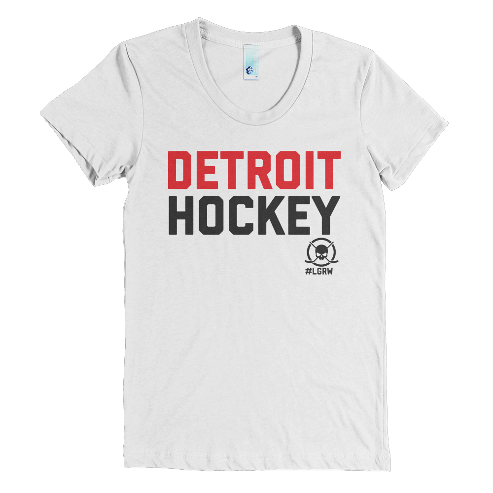 Womens Detroit Hockey T-shirt White – LGRW