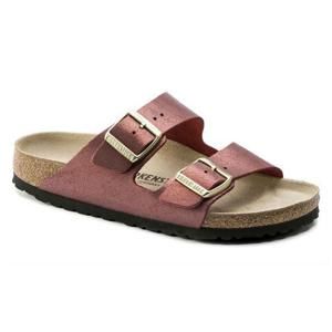 birkenstock arizona washed metallic pink