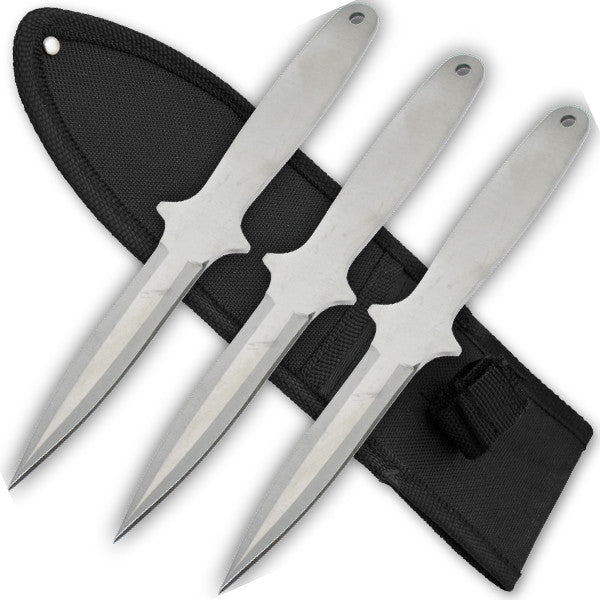 3 Pcs 8 Inch Tiger Throwing Knives W Case Silver 6 Red Deer Outdoors