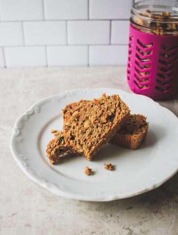 Banana bread baked in a mason jar