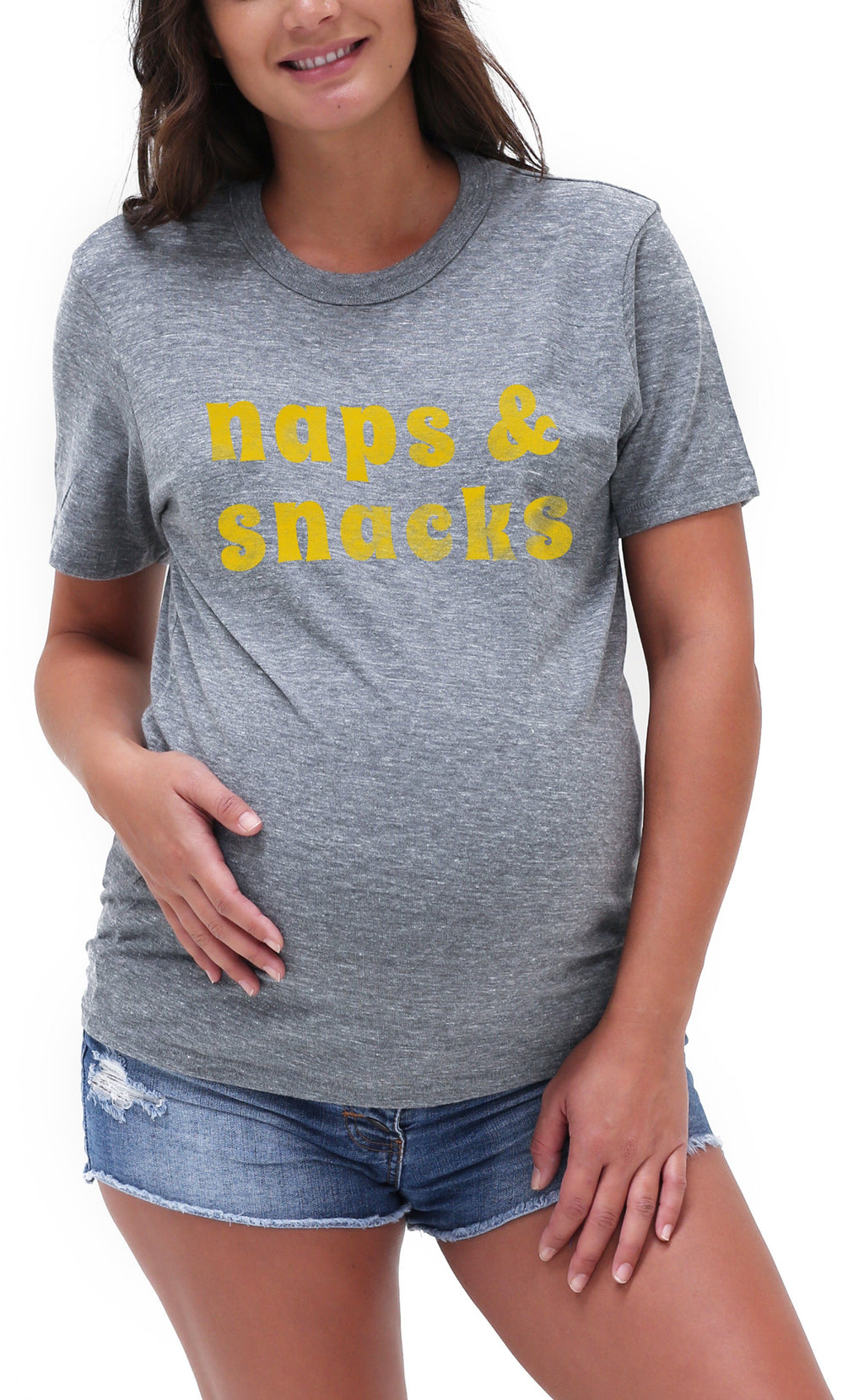 Naps and Snacks Triblend Graphic Tee Shirt Tee Shirt robertwilsonassociates Nursing Apparel S heather gray 