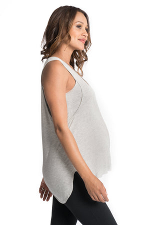 Flowy All Day Nursing Tank - 4 Colors Bun Signature Nursing Tank Top robertwilsonassociates Nursing Apparel small 2/4 gray 