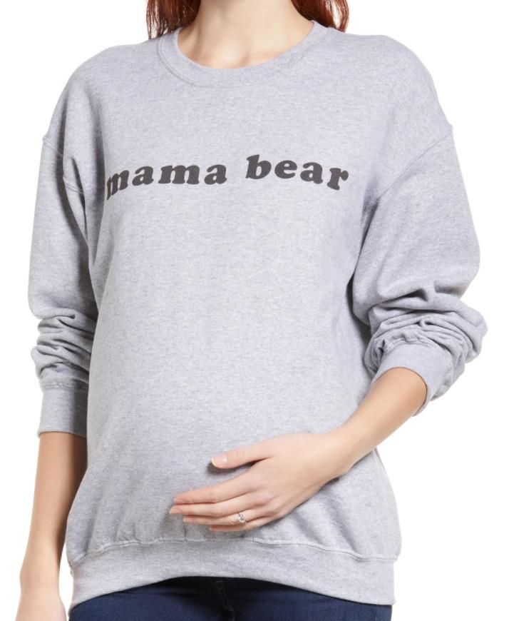 Mama Bear Pullover Sweater robertwilsonassociates Nursing Apparel Small 