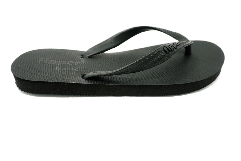 basic black flip flops