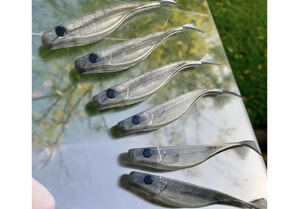 Silver Holographic and Silver Super Metallic on Fishing Baits